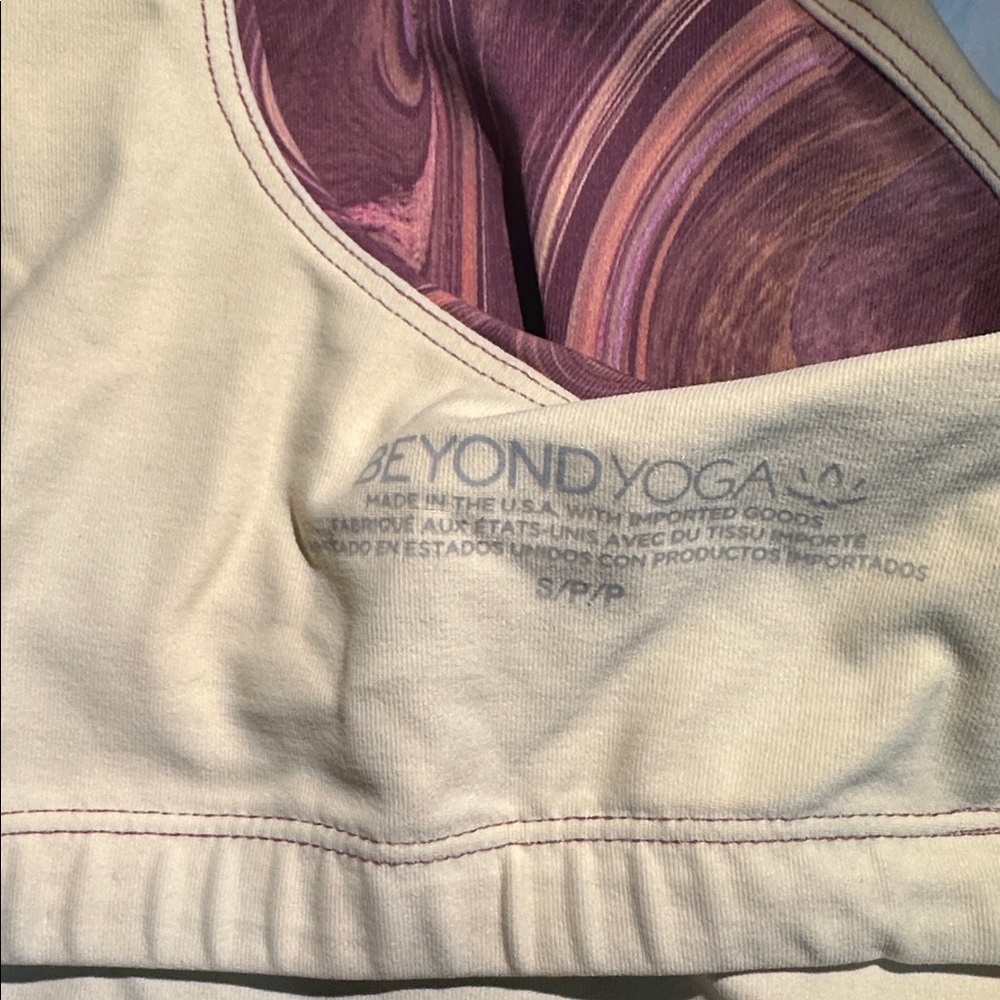 NEW BEYOND YOGA Marble Swirl Pink Sleeveless Sports Bra Top - Picture 4 of 9